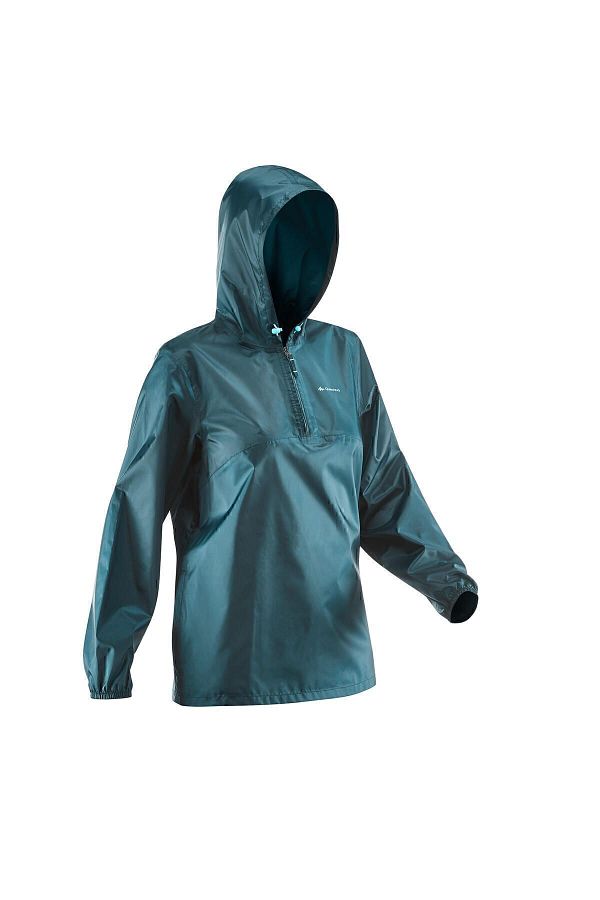 Decathlon Women s Outdoor Raincoat Blue Raincut 1 2 Zip Trendyol