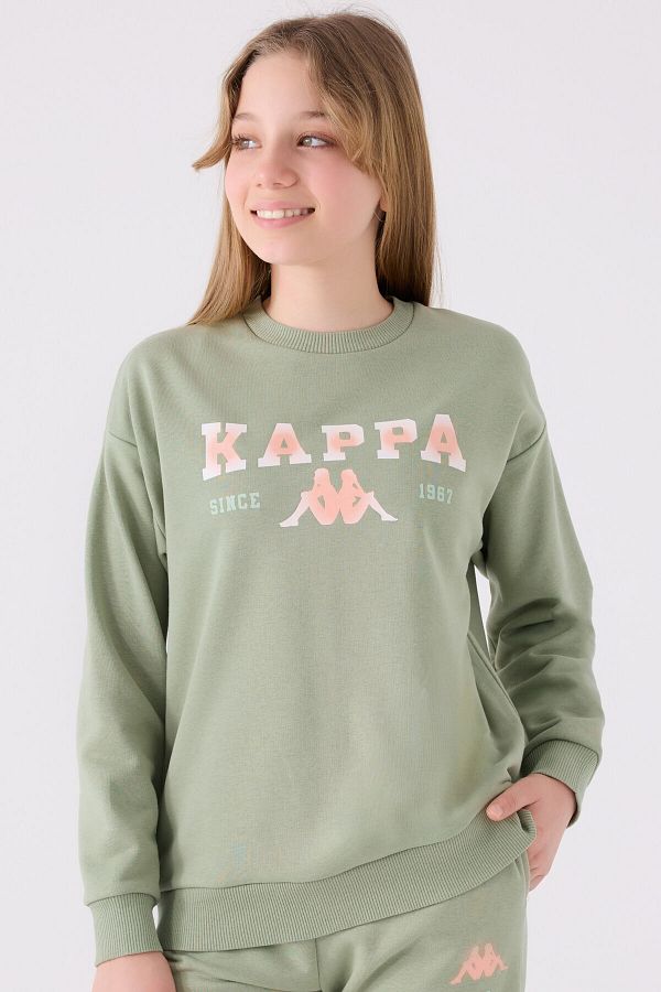 Kappa Children s Sweatshirt Tea Green 361X16W Model Trendyol