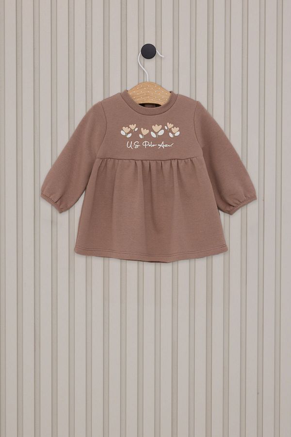 U.S. Polo Assn. Baby Girl Brown Dress