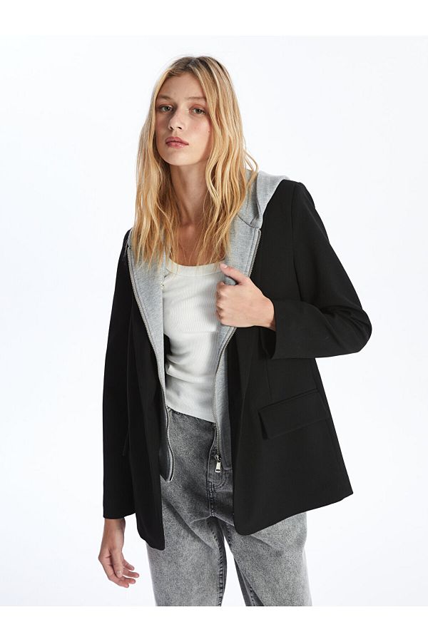 Blazer jacket with hoodie on sale