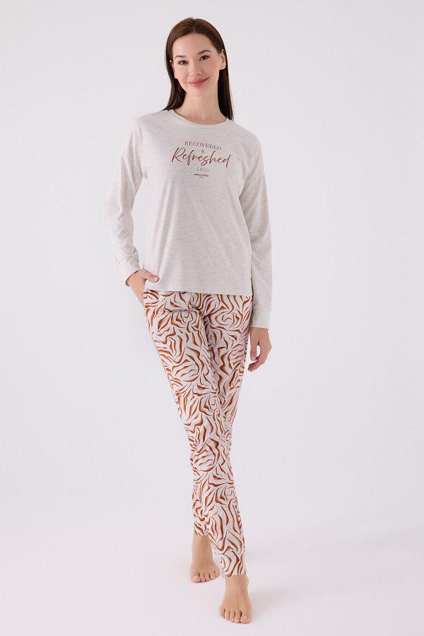 Pierre Cardin-Set pijama cu mânecă lungă gri pentru femei 1