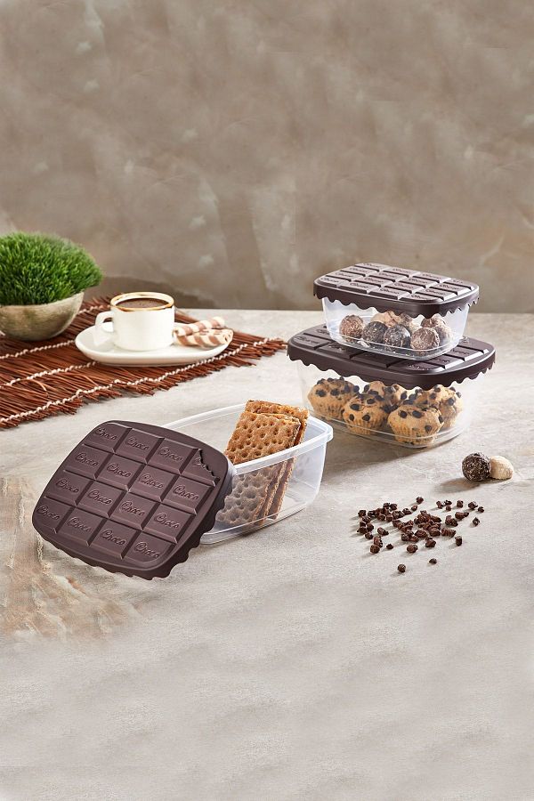 Sunplast-Choco Box Chocolate Storage Container with Lid Set of 3 1