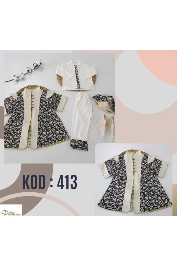 Petite Ponpon Baby Erkek Bebek Mevlütlük Şehzade Sünnetlik Sünnet Kıyafeti Erkek Çocuk Hediye Bebek Hediyelik