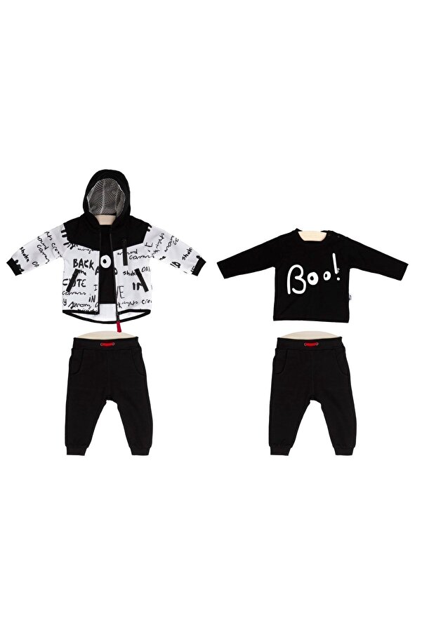 Wogi Erkek Bebek 3 Lü Hırkalı Takım