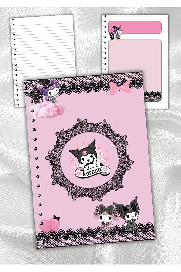 daily notebook-Kuromi Spiral Ruled Notebook, 64 Pages, A4 1
