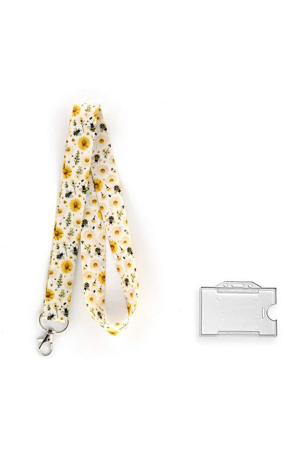 YİĞİTBAŞI-Patterned Neck Lanyard and Phone Strap for School and Hospital - Transparent Horizontal Card Holder 1