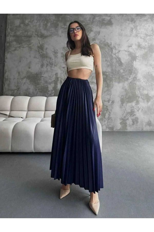 Sea Queen High Waist Shiny Pleated Women s Skirt