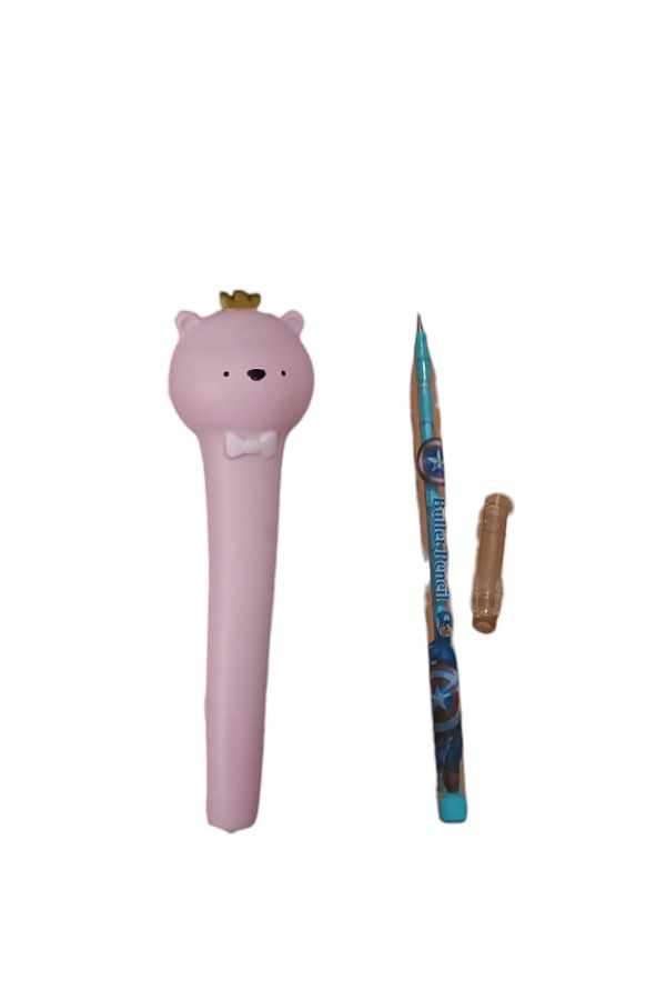 MİNGODAN-Teddy Bear Squishy Pencil Set - Cute and Colorful, Ornamental and Laying Eggs 1