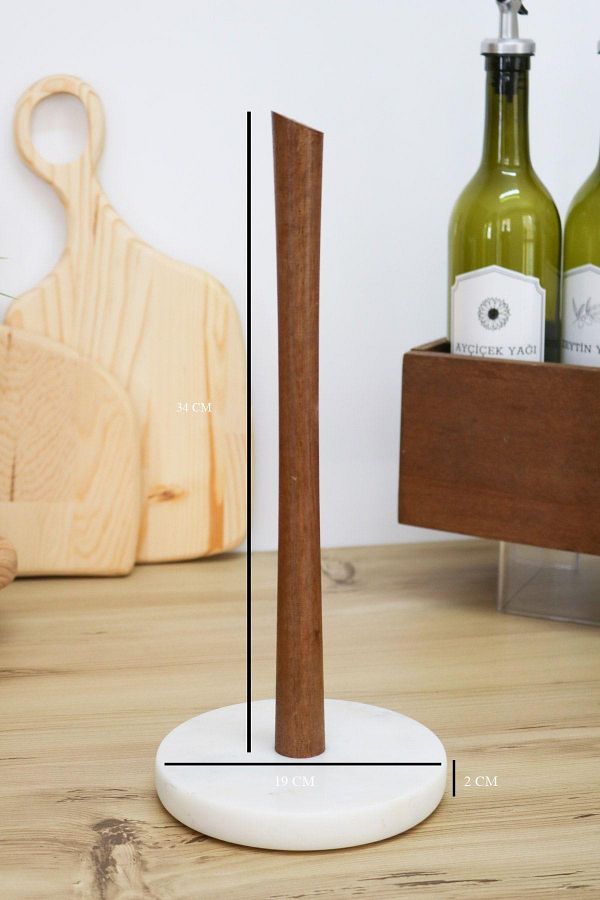 Wood and marble paper towel holder shop