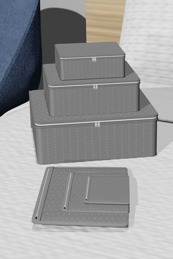 Spartek home textile-منظم حقائب سفر منقط باللون الرمادي مكون من 6 قطع - مجموعة منظم حقائب السفر، حقيبة سفر 1