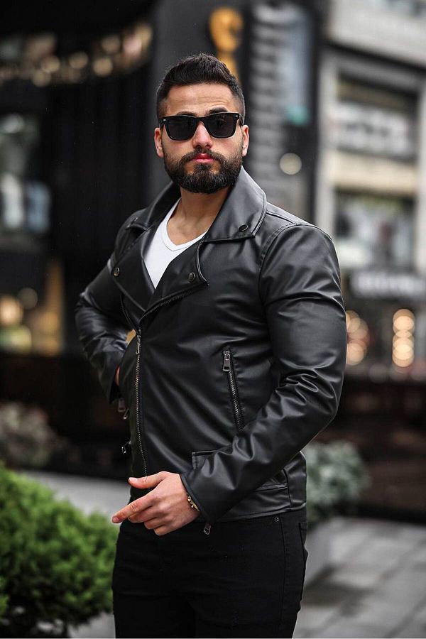 S M CLOTH NG New Season Men s Black Carbon Leather Jacket Trendyol