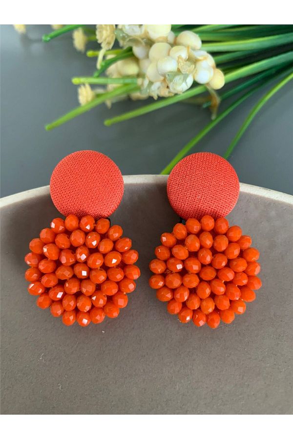 Plastic button earrings on sale