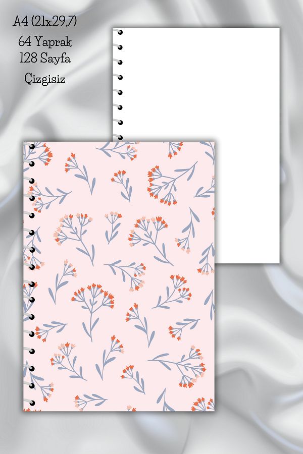 daily notebook-دفتر ملاحظات مدرسي غير مبطن مقاس A4 - 64 ورقة (21x29,7 سم) 1
