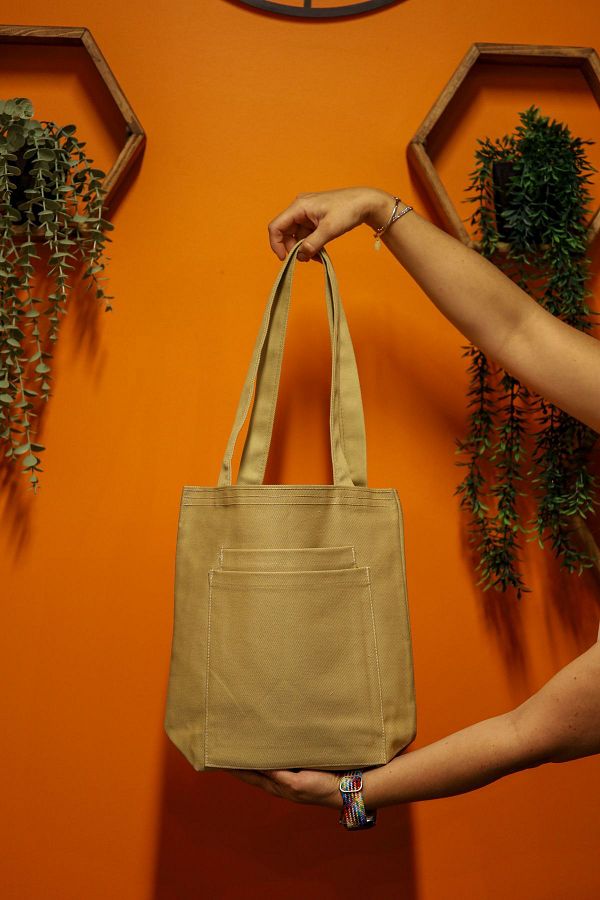 VELVQ Canvas Gabardine Shoulder Bag 2 Pockets Casual Use Cloth Bag.the Tote Bag Trendyol