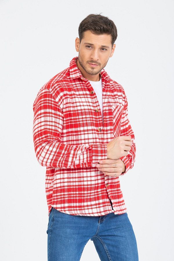Striped shirt with plaid jacket top