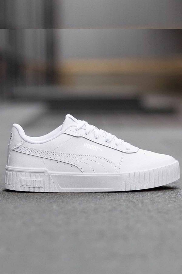 Puma leather white sneakers store