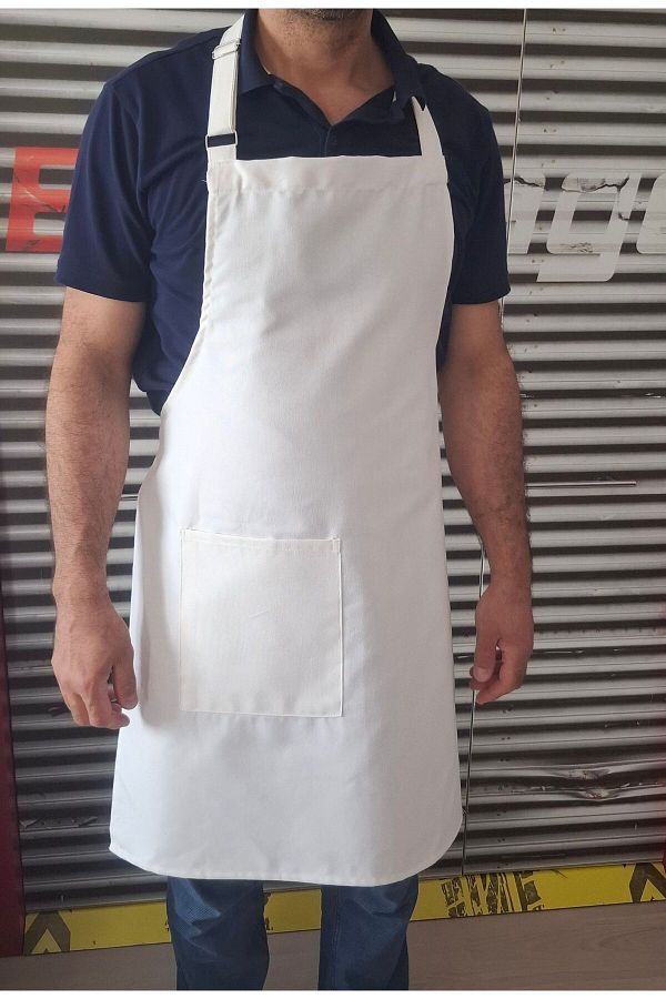 Derycollection-Off-White Chef Apron - Liquid Pusher with Adjustable Strap and Non-Retention 1