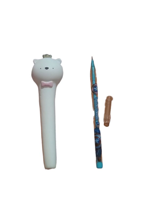 MİNGODAN-Teddy Bear Squishy Pencil Set - Cute and Colorful, Ornamental and Laying Eggs 1