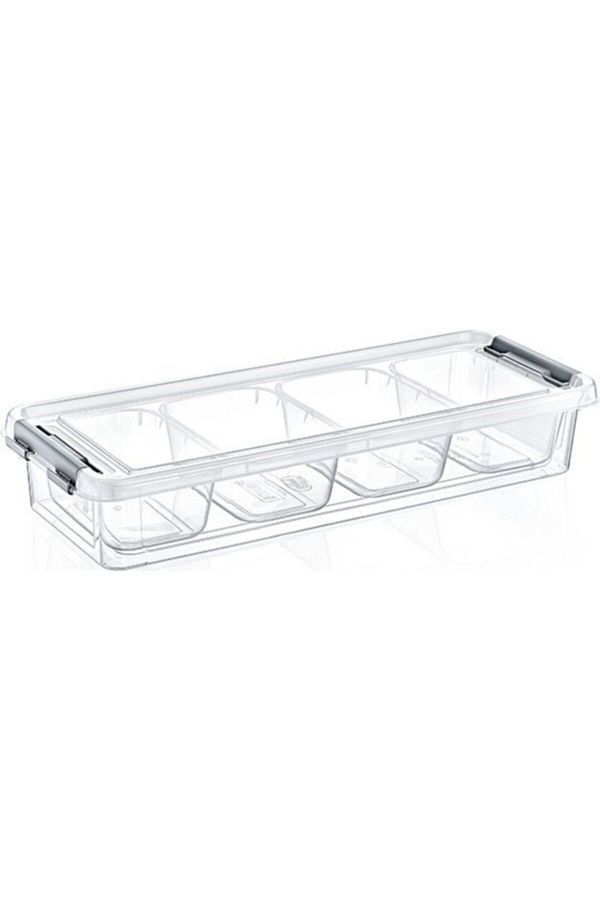 HOBBY LİFE-Storage Container & Storage Box - Grand 4 Compartment Shallow Organizing Box 2.5 Lt 1