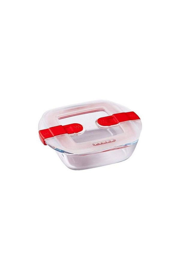 Pyrex-حاوية تخزين مربعة قابلة للقفل مع غطاء سعة 0.35 لتر 1