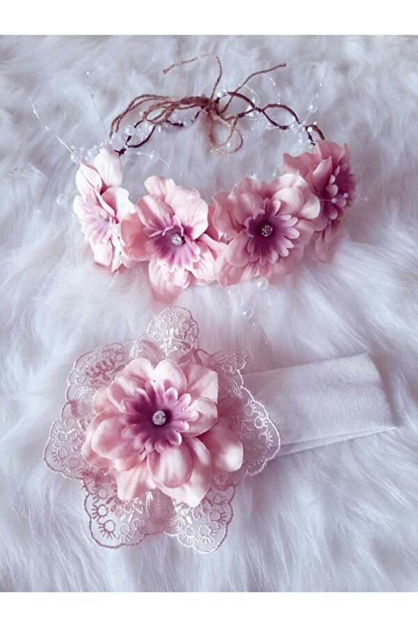 Şeker Tadında Tasarımlar Anne Bebek Lohusa Taç Seti – Pembe