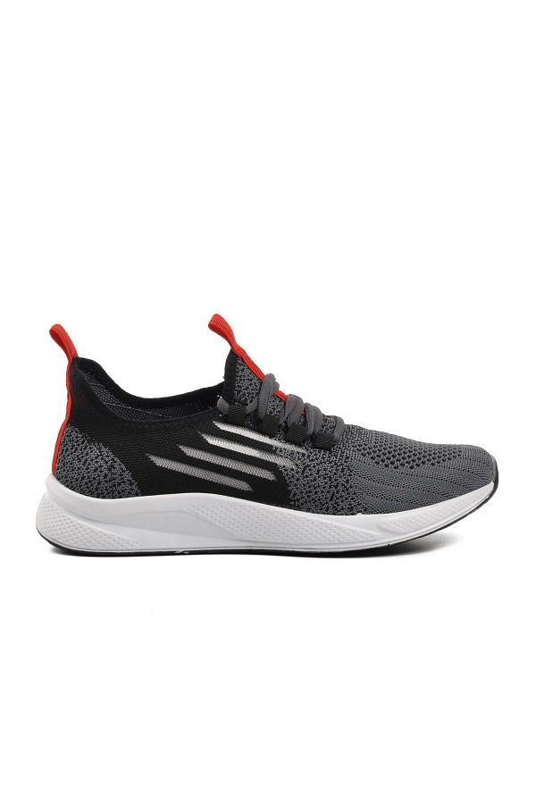WALKWAY-Ravello Unisex Sports Shoes - Smoke, Black, Red, Mesh 1