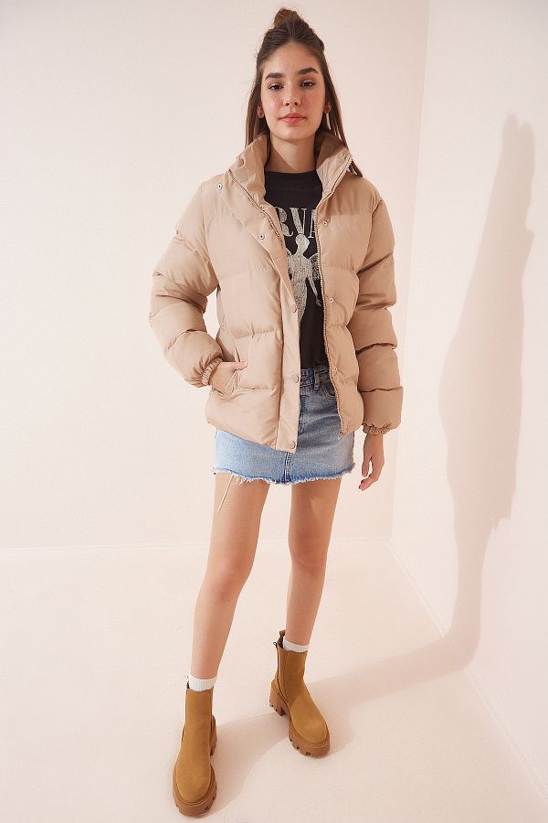 Turtleneck puffer jacket top