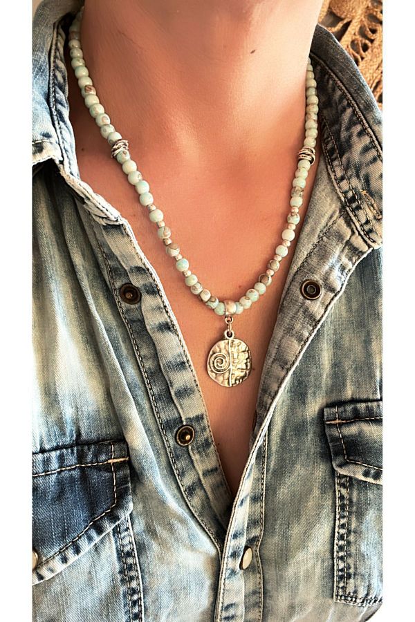 by ozllem glass bead design balance necklace Trendyol