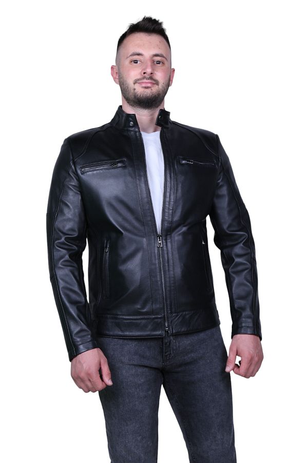 Mens leather topper coat shop