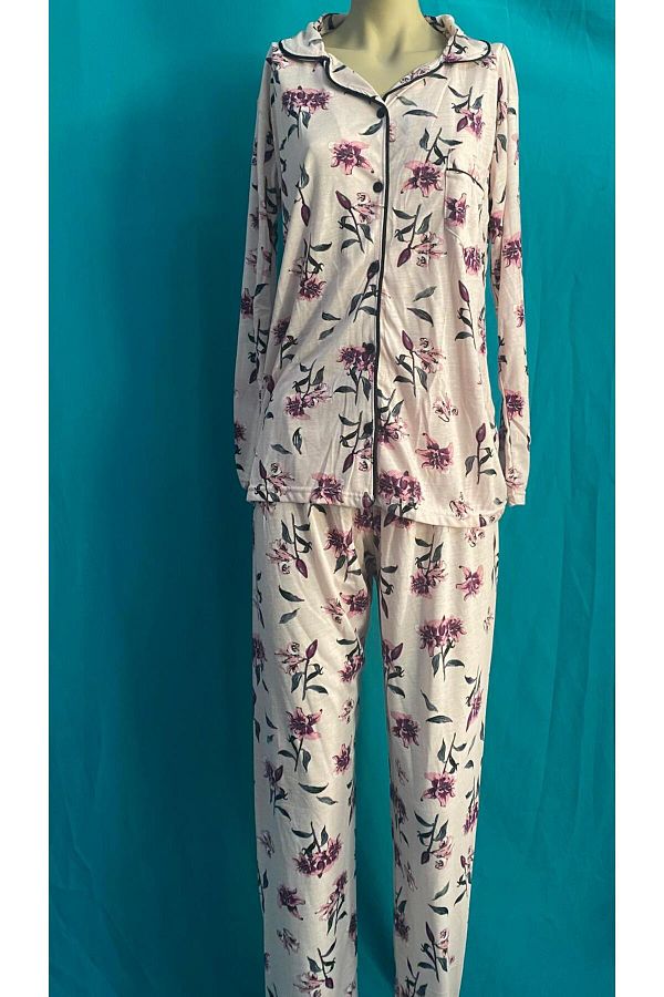 MAYSSTORE-Buttoned Comfortable Pajama Set 1