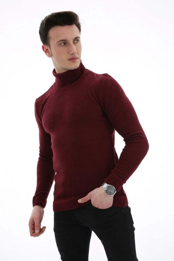 Burgundy turtleneck top deals