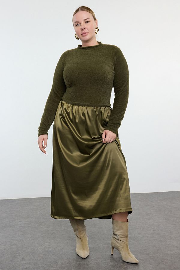 Plus size khaki dress clearance