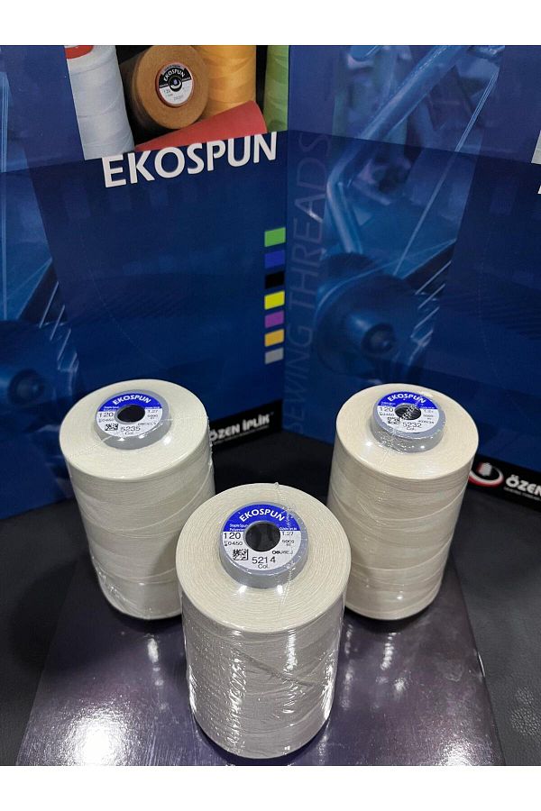 AYHANMAK-Set of 3 Sewing Thread 120 No 5000m Polyester Ekospun, High Strength, Ultra Quality 1
