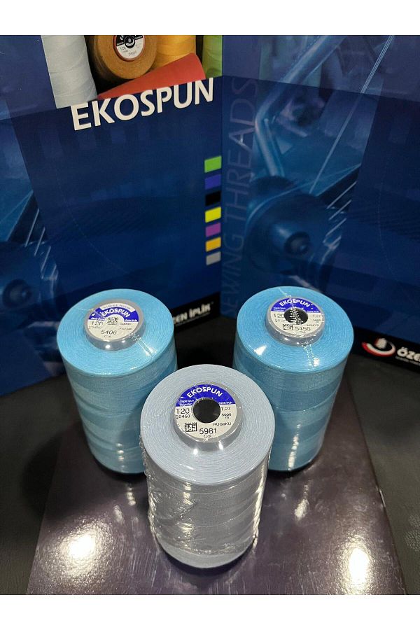 AYHANMAK-Set of 3 Sewing Thread 120 No 5000m Polyester Ekospun, High Strength? , Ultra Quality? 1