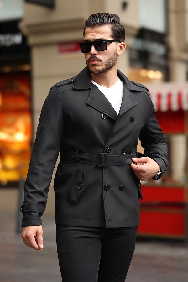Slim fit trench coat mens on sale