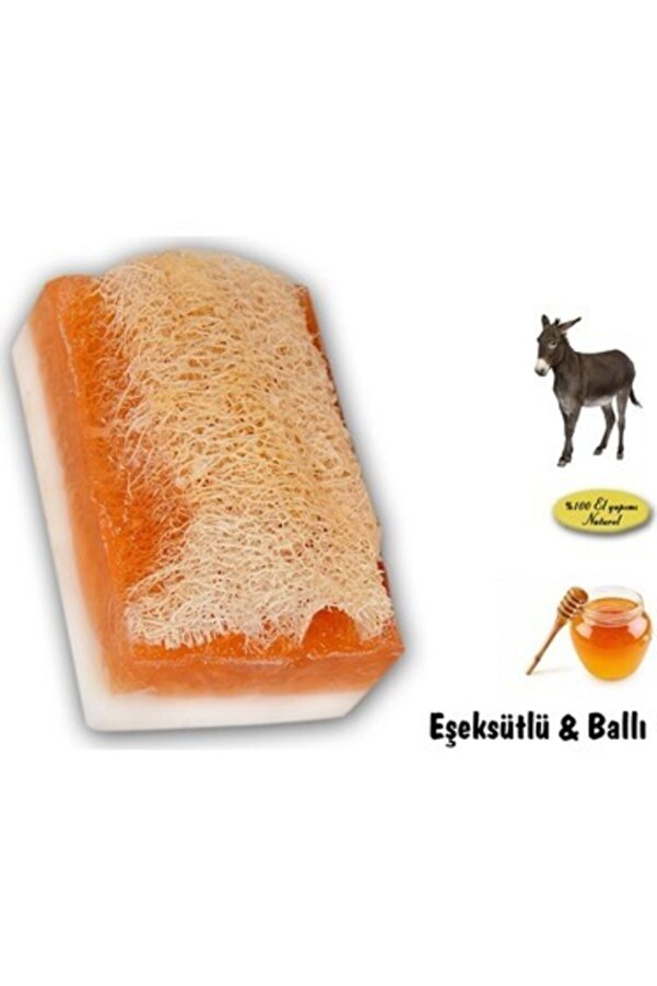 ışıkhan gıda % 100 Doğal El Yapımı Eşek Sütli Ballı Lifli Sabun 120 gr % 100 Doğal El Yapımı