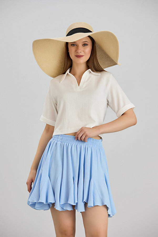 Femme Fatale Mini Zip Skirt Baby Blue