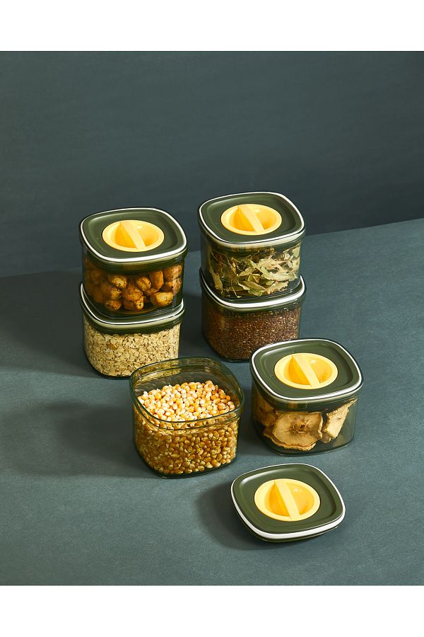 HERBORN-Green Locko 0.7LT Leak Proof Storage Container - 6x Food and Pulses Container 1