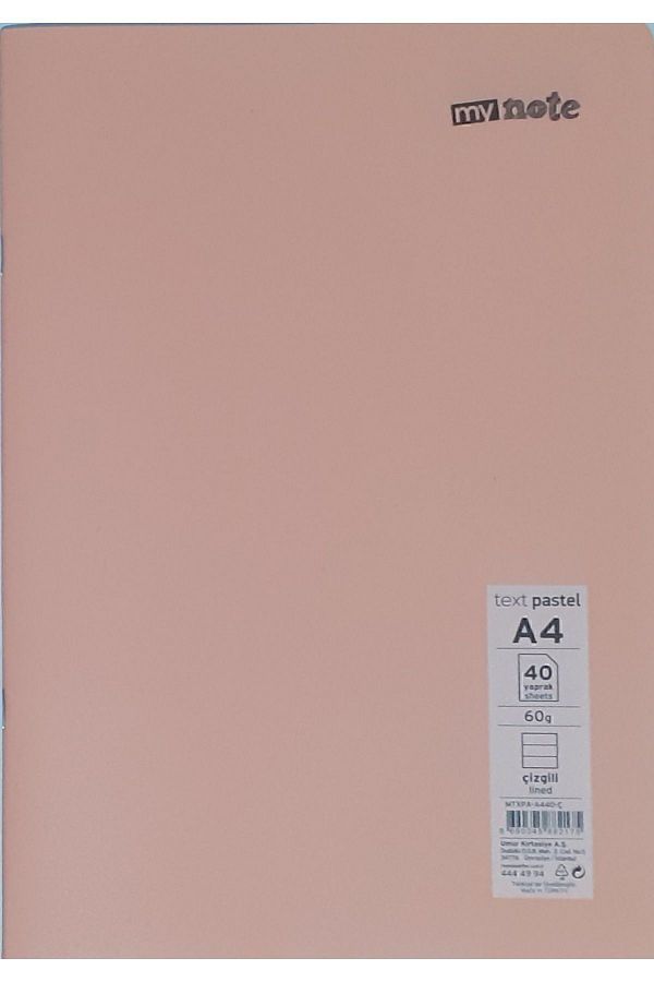 Umix-Pastel A4 40 Sheets Lined My Note Text Notebook - Plastic Cover 1