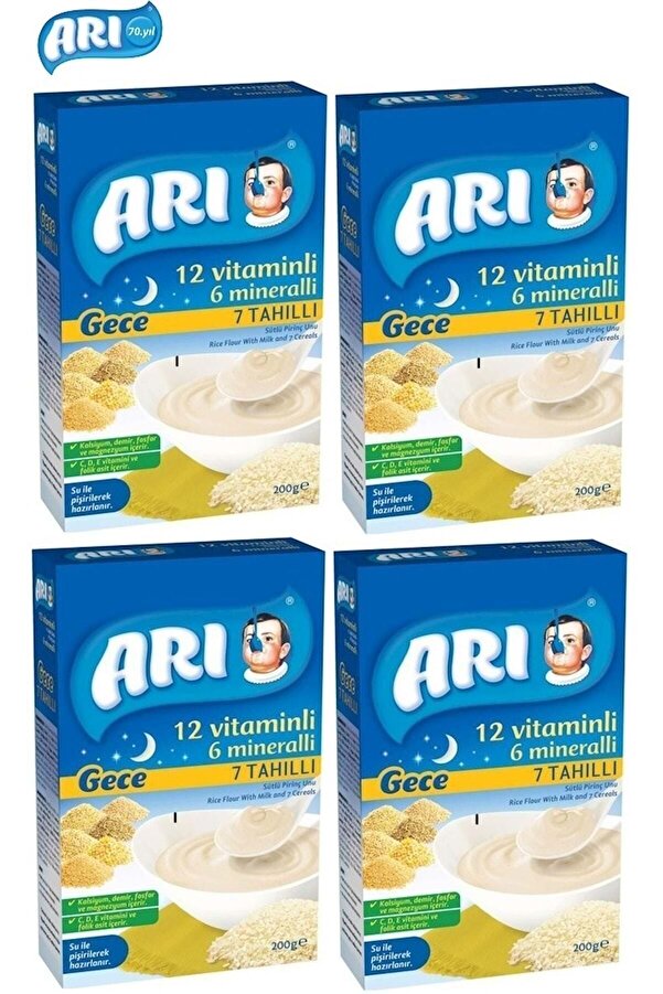 ARI Sütlü 7 Tahıllı Gece Pirinç Unu 200 gr X 4 Adet