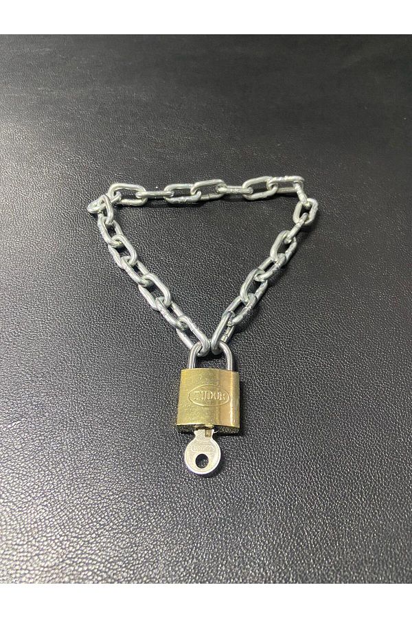 ivof Spare Keyed Unbreakable Chain Lock Dormitory Sports Cabinet Lock Padlock and Steel Chain Trendyol