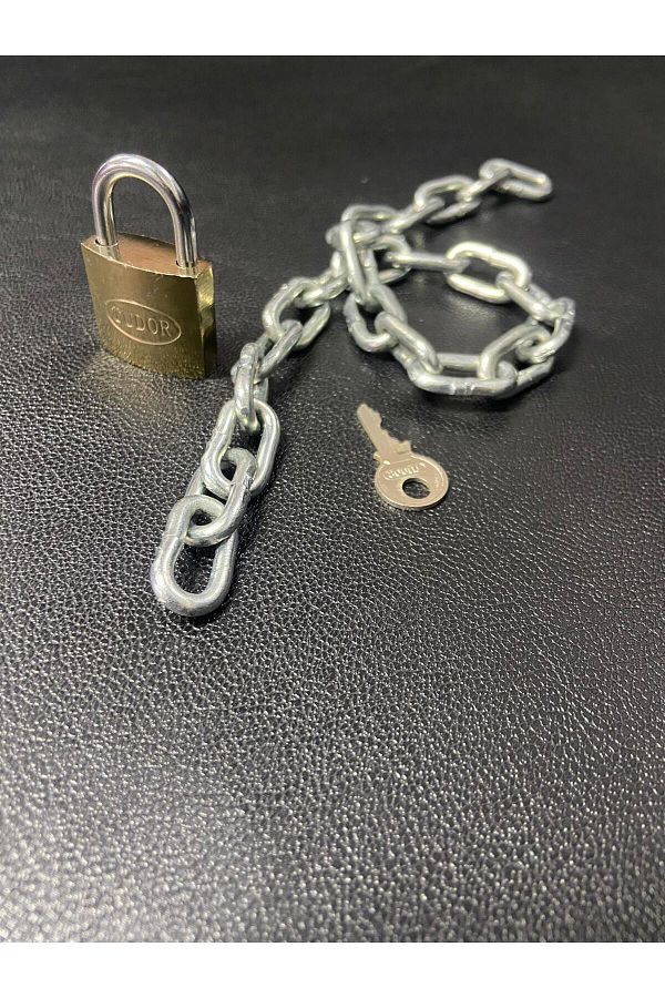 ivof Spare Keyed Unbreakable Chain Lock Dormitory Sports Cabinet Lock Padlock and Steel Chain Trendyol