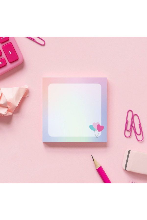 Pine Note-Hologram Heart Balloon Patterned Memopad Memo Pad Notebook Notepad Planner 1