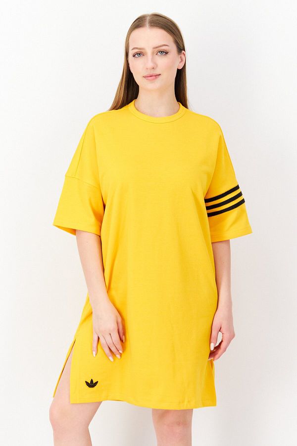 adidas Women Sportswear Fit Short Sleeve Dress Golden Yellow Trendyol