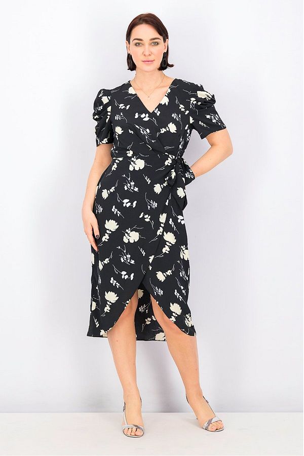 Miss selfridge floral wrap dress clearance
