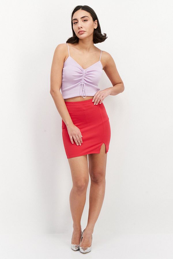 Missguided Women Petite Solid Mini Skirt Pink Trendyol