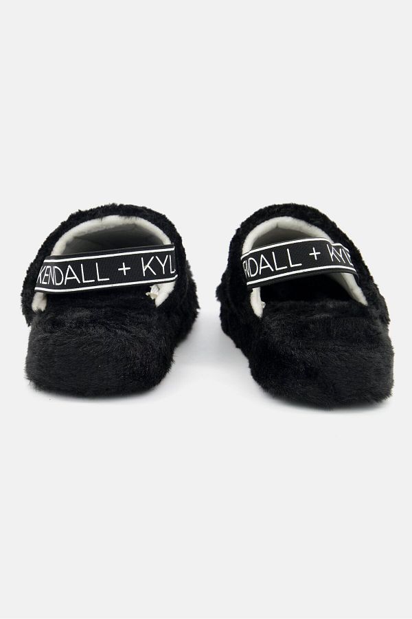 Kendall Kylie Women Slide Faux Fur Slippers Black Trendyol