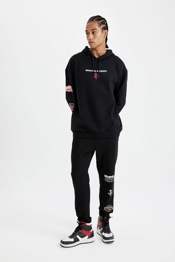 DeFacto-Nba Houston Rockets Standard Fit - Thick Jogger Sweatpants with Pockets and Straight Leg 1