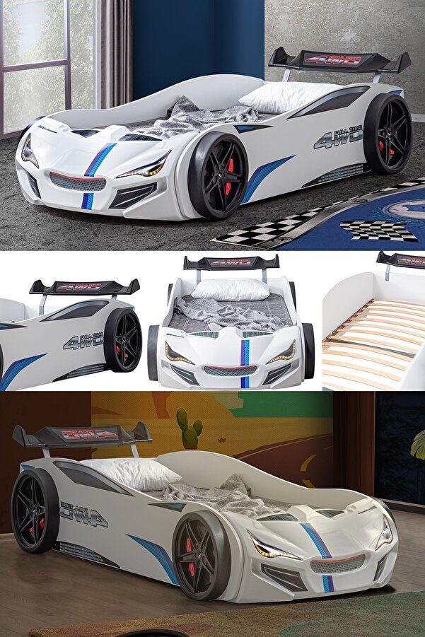 Setay Arabalı Yatak, Merso Rüzgarlıklı Arabalı Yatak - Beyaz