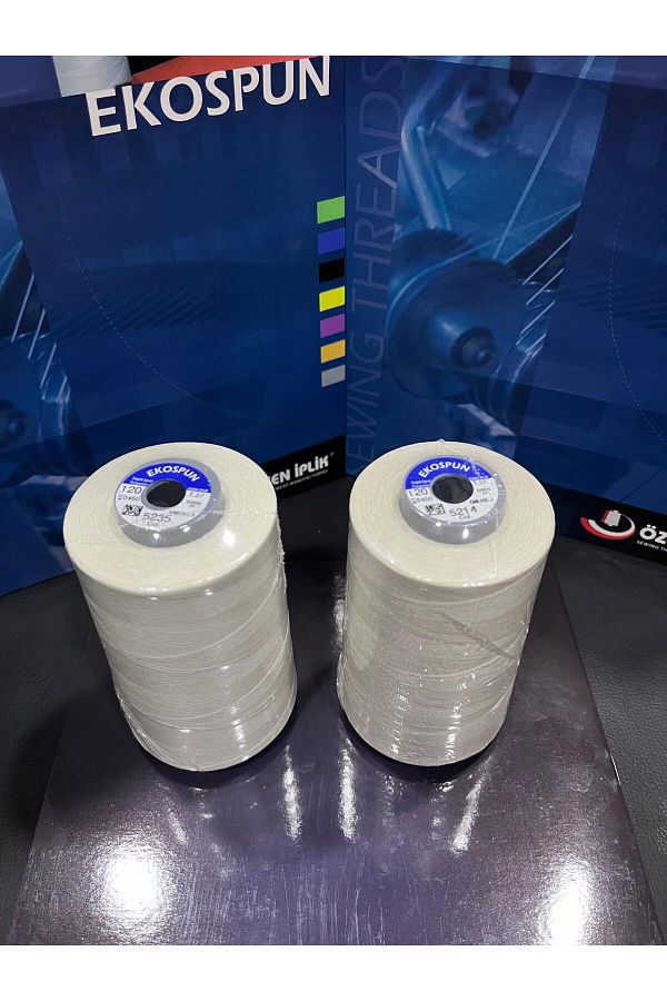 AYHANMAK-Set of 2 Sewing Thread 120 No 5000m Polyester Ekospun, High Strength, Ultra Quality 1